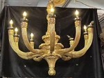 Gilt Wood Chandelier 10 Arm 43 X 48 Pacific Palisades. Fixed Price $14500.00.
