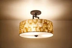Kira Home Cove 15" 3-LIGHT Semi Flush Mount Ceiling Light, Seashell Shade. Fixed Price $68.00.