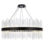 Elegant Lighting Dallas 32" Round Modern Iron And Crystal Pendant Black. Fixed Price $1790.00.