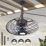 15" Waterproof Outdoor Ceiling Fan With Light & Remote For Patios Pergolas. Fixed Price $116.99.