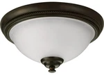 Lighting 15" 2-LIGHT Antique Bronze Finish Flush Mount Etched Watermark Glass. Fixed Price $15.00.
