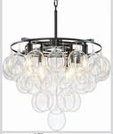 Black Chandelier 4-TIER Round Clear Glass Globe 8 Lights 24INCH Pendant. Fixed Price $215.99.
