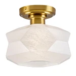 9.1" Schoolhouse Semi Flush Mount Ceiling Light Fixture, Frosted Glass Shade,.... Fixed Price $83.81.