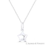 5-POINTED Rounded Star Celestial Charm Reversible Pendant 925 Sterling Silver. Fixed Price $31.99.