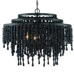 Crystorama Poppy 6-LIGHT Chandelier With Black Wood Beads Crystals. Fixed Price $1198.00.