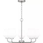 Chandelier Quoizel Nielson Light , Brushed Nickel/opal Etched - NIE5025BN. Fixed Price $250.00.