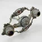Antique Art Deco Ornate Chandelier 2-LIGHT Ceiling Fixture Cast Aluminum Colors. Fixed Price $117.00.
