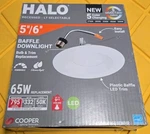 Halo LT56079FS1EWHR Led Retrofit Module 5/6" Baffle Trim 5CCT 750 Lumens. Fixed Price $15.19.