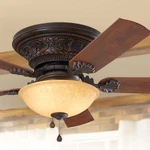 Old World Bronze 52" Ceiling Fan 3-SPEED Pull Chain Bowl Light Tuscan Fixture. Fixed Price $299.99.