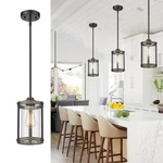 Osimir Farmhouse Pendant 1 - Light, Pack, Black Wood Grain. Fixed Price $77.99.