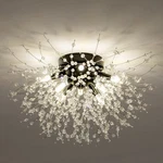 Tanlux Crystal Flush Mount Ceiling Light, Black Sputnik Firework, Modern. Fixed Price $110.30.
