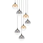 Eurofase Lighting 48928 Iissa 21"W Chandelier - Matte Black / Mixed Glass. Fixed Price $1530.00.