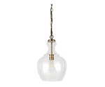 Meyer&cross Verona 1-LIGHT Brass Pendant With Clear Glass Shade- New. Fixed Price $45.60.