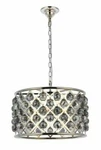 Polished Nickel Silver Shade Crystal Chandelier Dining Room 6 Light Fixture 20". Fixed Price $1052.68.
