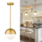 52IN Modern Gold Pendant Light Frosted Glass Globe For Kitchen Island Fixture. Fixed Price $46.93.