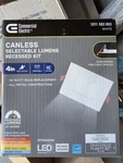 Commercial Electric Square Ultraslim Canless Recessed Light Led 2-LEVEL 4" 92340. Fixed Price $10.00.