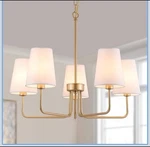 Amzasa Farmhouse Chandelier, 5-LIGHTS Visual Comfort Gold Light, Muted W.... Fixed Price $75.99.