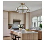 Oukaning 23.62 In. 6-LIGHT Gold Retro Flower-shaped Semi-flush Mount. Fixed Price $159.92.