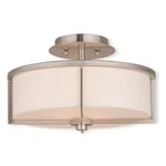 Livex Wesley 13" 2 Light Ceiling Mount, Nickel/off-white Hardback 51073-91. Fixed Price $259.96.
