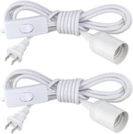 2PACK Plug Hanging Kit, E26/E27 Vintage Lights With White. Fixed Price $12.94.