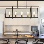 Emong 5-LIGHTS Modern Kitchen Island Matte Black Industrial Linear Hang.... Fixed Price $80.00.
