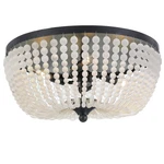 Rylee 4-LIGHT 18" Ceiling Matte Black With Frosted Glass Beads Crystals. Fixed Price $498.00.