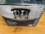 Hampton Bay Huxley 12" 3-LIGHT Flush Mount Ceiling Dark Bronze Clear Shade. Fixed Price $20.00.