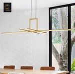 Zicbol Black Led Liner Chandelier 47" Modern Linear Pendant 6-LIGHTS Read. Fixed Price $99.99.