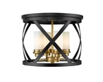 Malcalester 4-LIGHT Flush Mount Ceiling Matte Black With Olde Brass. Fixed Price $264.00.