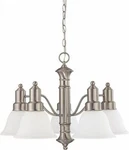Nuvo 60-3242 Chandelier Brushed Nickel Finish With Frosted White Glass. Fixed Price $84.43.