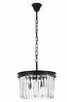 Crystal Chandelier Pendant Matte Black Kitchen Island Dining Room Light Fixture. Fixed Price $447.62.