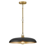 Hinkley Lighting Sadie 1LT 18" Dome Pendant, Brass/black 48167LCB-BK. Fixed Price $319.00.