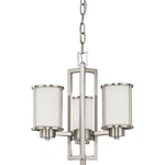 Nuvo Odeon 3 Light Chandelier W/ Satin White Glass 60-2851. Fixed Price $496.99.