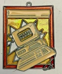 Retro 80'S Access Denied Beaded Stained Glass Computer Desktop Window Art. Fixed Price $51.47.