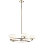 Kichler Pim 40" Light Round Chandelier, Satin Etched Opal, Nickel - 52223PN. Fixed Price $549.99.