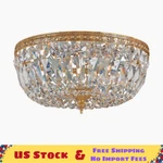 Crystorama 3-LIGHT Hand Cut Crystal Flush Mount, Brass 6.5"X12". Fixed Price $181.42.