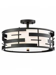 Nuvo Lighting 60/6436 Lansing 16"W Semi-flush Drum Black. Fixed Price $129.99.