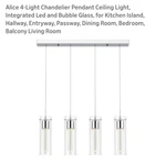 Alice 4-LIGHT Chandelier Pendant Ceiling Light, Integrated Led Bubble Glass. Fixed Price $125.00.