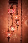 Plug 5 Globe Turkish Mosaic Ceiling Hanging Swag Lamp Chandelier Light. Fixed Price $159.80.