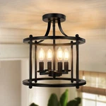 Farmhouse Semi Flush Mount Ceiling Fixture, 4-LIGHT Industrial .... Fixed Price $81.70.
