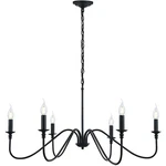 Black CHANDELIER,6-LIGHT Rustic Industrial Iron Chandeliers For Dining Room L.... Fixed Price $57.67.