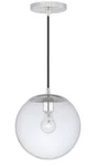 Vaxcel Lighting P0164 Single Pendant With Globe Shaped Clear Glass Shade. Fixed Price $99.00.
