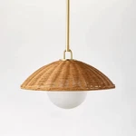 Wicker Dome Pendant With Opal Glass Ball Ceiling Light Brown - Threshold. Fixed Price $61.99.