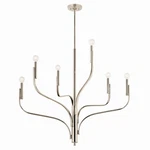 Polished Nickel Six Light Chandelier From The Livadia Collection. Fixed Price $534.99.