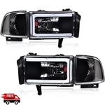 Headlight Assembly For 1994-2002 Dodge Ram 1500 2500 3500 Led Strip. Fixed Price $109.97.