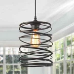 Lnc 1-LIGHT Bronze Farmhouse Pendant W/geometric Cage Design. Fixed Price $39.95.