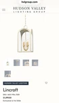 Hudson Valley Lighting Lincroft Lantern 6613-VGL/SSD Vintage Gold Soft Sand. Fixed Price $900.00.