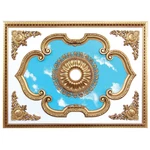 Rectangular 63"X47" Antique Gold Ceiling Medallion Blue Sky Motif. Fixed Price $1035.00.