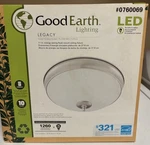 Good Earth Legacy Led Flush Mount Ceiling Fixture Brushed Nickel 11IN Dimmable. Fixed Price $22.39.