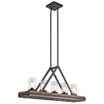 Kichler Colerne Linear Chandelier 5LT, Auburn Stained, Clear Seeded - 43491AUB. Fixed Price $2184.99.